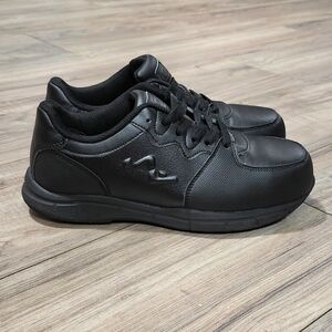 S Fellas Steel Toe Safety Shoes Womens Size 9.5 Black Faux Leather